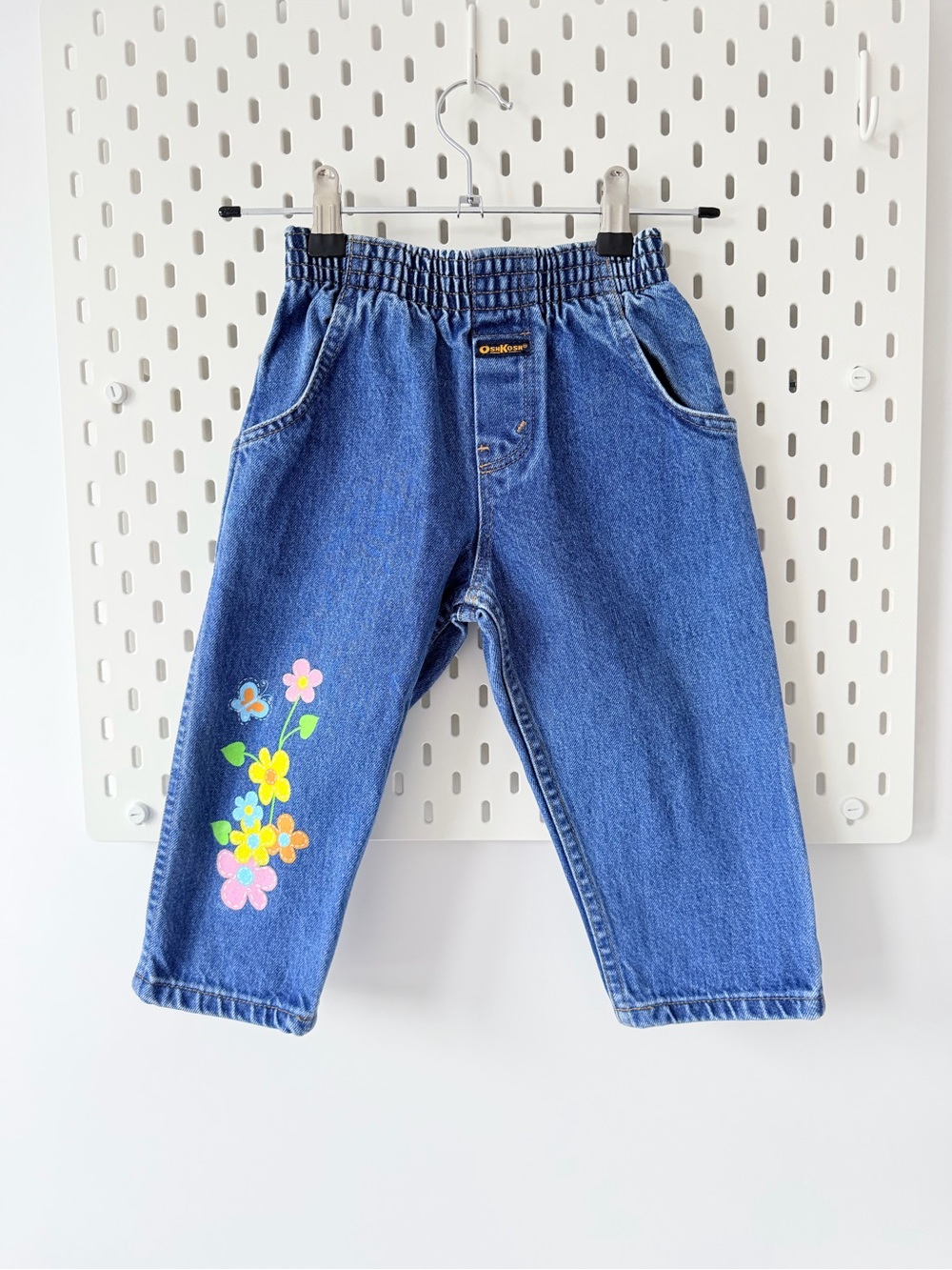 Vintage OshKosh B'gosh Denim Jeans with Floral Accent size 2T